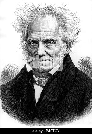 Schopenhauer, Arthur, 22.2.1788 - 21.9.1860, filosofo tedesco, ritratto, incisione, 19th secolo , Foto Stock