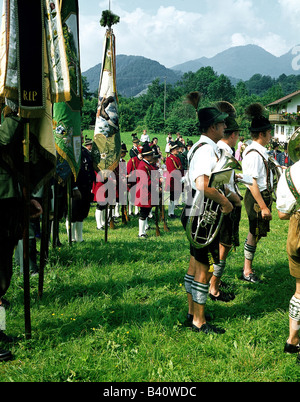 Geografia / viaggio, Germania, Baviera, folklore, fiera con partite di tiro a Eschenlohe, alta Baviera, , Foto Stock