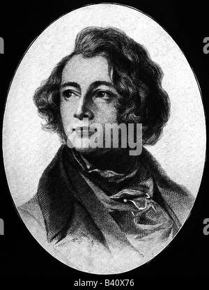 Dickens, Charles, 7.2.1812 - 9.7.1870, autore/scrittore britannico, ritratto, età 20, , Foto Stock