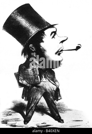 Daumier, Honore, 26.2.1808 - 10.2.1879, pittore francese, caricaturista, a lunghezza intera, caricatura di Benjamin, Foto Stock