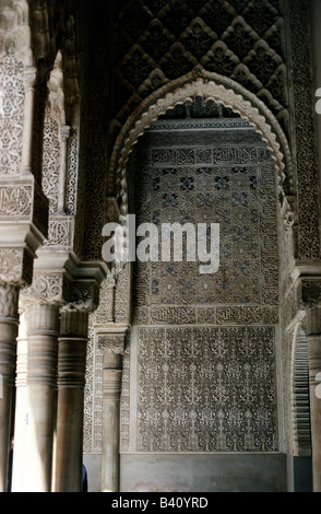 Geografia / viaggio, Spagna, Granada, Alhambra, cortile del leone, archi e colonne, , Foto Stock