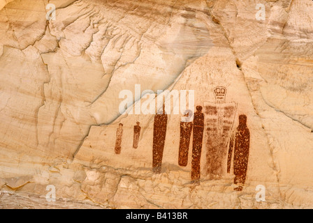 Stati Uniti d'America, Utah, il Parco Nazionale di Canyonlands, Horseshoe Canyon. La sezione della Grande Galleria pittogrammi. Foto Stock