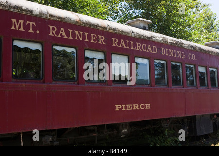 Mount Rainier Railroad pranzo treno società Elba Washington WA USA Foto Stock