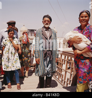 Cittadini uzbeki a Bukhara, in Uzbekistan e in Asia centrale, Foto Stock