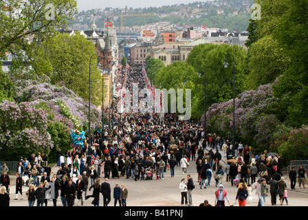 Norvegia Oslo Karl Johans gate Oslo Foto Stock