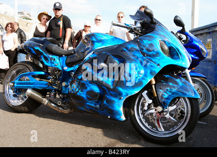 Personalizzato insolito moto chopper Foto Stock