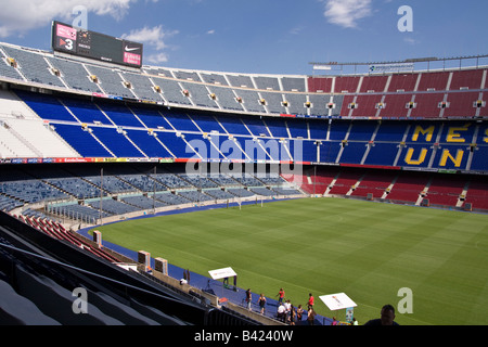 Vista del Camp Nou passo dal cavalletto principale. Barcellona Spagna Foto Stock