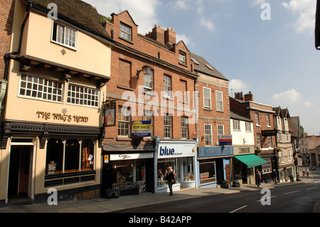 Il Wyle Cop a Shrewsbury Shropshire England Regno Unito Foto Stock