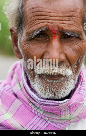 Il vecchio uomo indiano ritratto. Andhra Pradesh, India Foto Stock