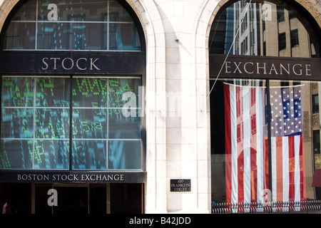 Stock Exchange board di Boston Foto Stock