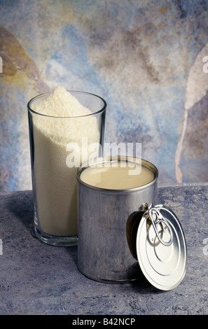 Concentrato e latte in polvere Foto Stock