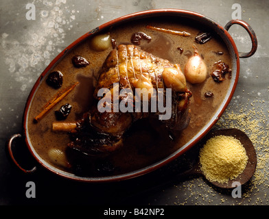 Pot au Feu di gamba di agnello cotto sette ore Foto Stock