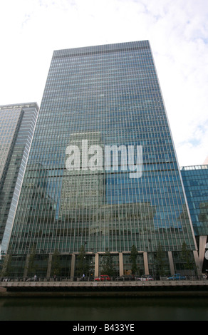 Lehman Brothers building London Head office Bank Street Canary Wharf Docklands finanziario area banking district London REGNO UNITO Foto Stock