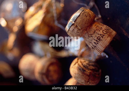 tappi di champagne Foto Stock