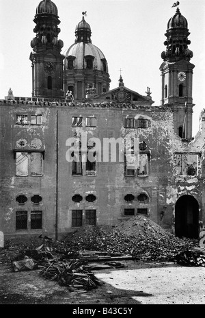 Geografia / viaggio, Germania, Monaco di Baviera, distrutto, 1945, Foto Stock