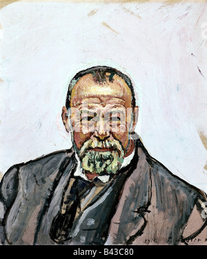 Belle arti - Hodler, Ferdinando, 1853 - 1918, 'Selbstbildnis' (Autoritratto), olio su tela, 1916, il Kunsthaus Zürich, Switzerla Foto Stock