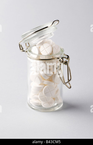 Vaso di medicina pillole Foto Stock
