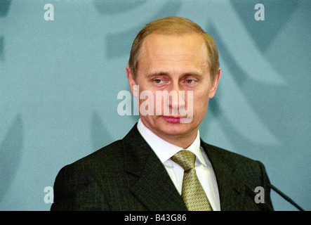 Putin, Vladimir, * 7.10.1952, uomo politico russo, presidente della Russia dal 2000, ritratto, visitare Berlino, 15.6.2000, Foto Stock