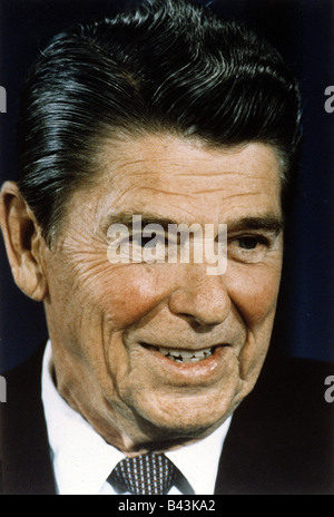 Reagan, Ronald, 6.2.1911 - 5.6.2004, attore e politico degli Stati Uniti, 40th presidente degli Stati Uniti, ritratto, 1980s, 80s, Foto Stock