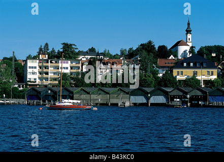 Geografia / viaggi, in Germania, in Baviera, Starnberg, viste sulla città, vista città, cityscape, guarda da Starnberger See, il lago di Starnberg verso la città, Additional-Rights-Clearance-Info-Not-Available Foto Stock