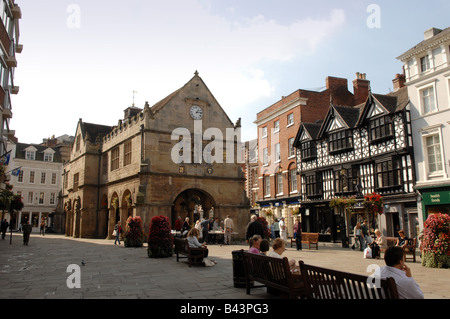 La Piazza a Shrewsbury Shropshire England Regno Unito Foto Stock