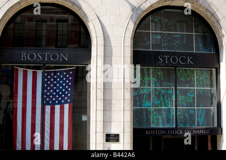 Stock Exchange board di Boston Foto Stock