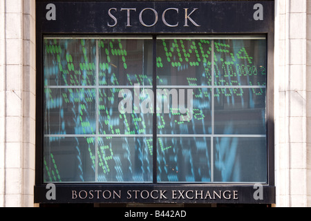 Stock Exchange board di Boston Foto Stock