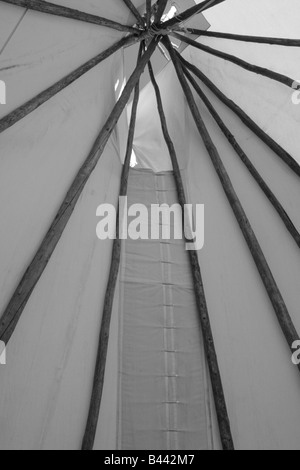 All'interno di un tende Tepee, Calgary, Alberta Foto Stock