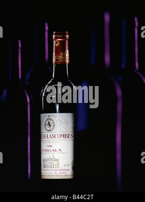 Bottiglia di Bordeaux il vino rosso,Chateau Lascomps Foto Stock