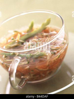 Vegetali e la zuppa di coriandolo Foto Stock