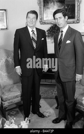 Il principe Charles visita il presidente degli Stati Uniti Ronald Reagan Maggio 1981 Foto Stock