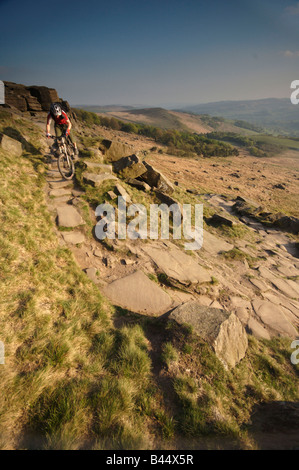 Mountain bike nel Peak District,derbyshire, Regno Unito Foto Stock