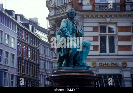 Un monumento di Gotthold Ephraim Lessing a Amburgo, Germania Foto Stock