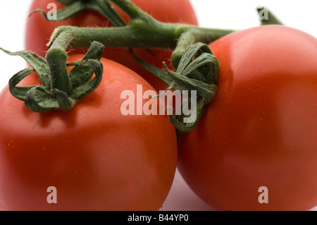 Close up foto di tre pomodori rossi Foto Stock