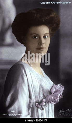 Cecilie, 20.9.1886 - 6.5.1954, Principessa ereditaria tedesca 6.6.1905 - 9.11.1918, ritratto, cartolina, circa 1907, , Foto Stock