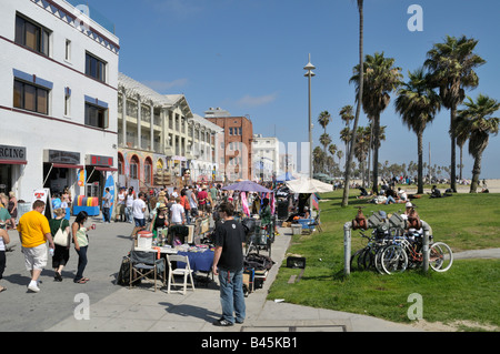 Porzione di popolare la Fronte Oceano a piedi in Venice, California Foto Stock