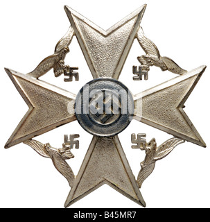 Decorazioni, Germania nazista, Impero tedesco, Spanienkreuz (Croce spagnola), istituito 14.4.1939 per i membri della Legione Condor, argento, Terzo Reich, Wehrmacht, Guerra civile spagnola, , Foto Stock