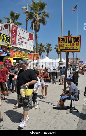 Porzione di popolare la Fronte Oceano a piedi a Venezia, Los Angeles, California Foto Stock