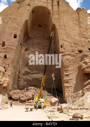 Geografia / viaggi, Afghanistan, paesaggio / Paesaggi, Valle di Bamiyan, statua del Buddha di Bamiyan, , Additional-Rights-Clearance-Info-Not-Available Foto Stock