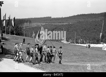 Geografia/viaggio, Germania, Repubblica democratica tedesca, organizzazioni, Gioventù tedesca libera, campo, Turingia, 1952, Foto Stock