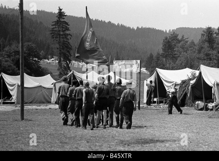 Geografia/viaggio, Germania, Repubblica democratica tedesca, organizzazioni, Gioventù tedesca libera, campo, Turingia, 1952, Foto Stock