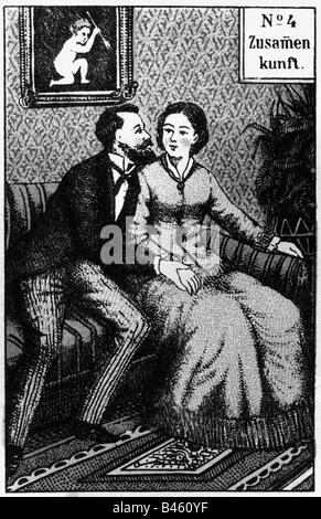 Superstizione, fortune dire, cartomanzia, carta, numero 4, Foto Stock