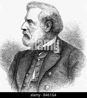 Lee, Robert E., 17.1.1807 - 12 10.1870, Generale Americano, comandante supremo dell'esercito confederato 1864 - 1865, ritratto, incisione in legno di Adolf Neumann, 19th secolo, , Foto Stock