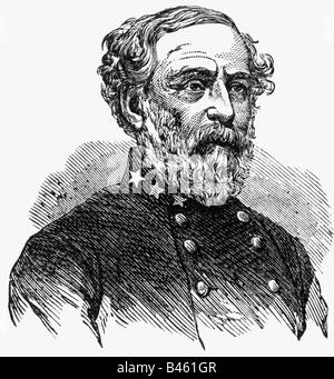 Lee, Robert E., 17.1.1807 - 12 10.1870, Generale Americano, comandante supremo dell'esercito confederato 1864 - 1865, ritratto, incisione in legno, 19th secolo, , Foto Stock