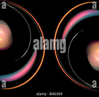 Un astratto disegno frattale su uno sfondo scuro Foto Stock