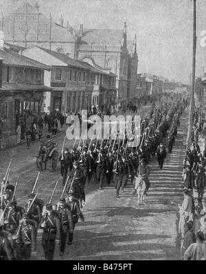 Geografia / viaggio, Cina, politica, Boxer Rebellion, Shanghai, arrivo dei soldati francesi, 1900, Foto Stock