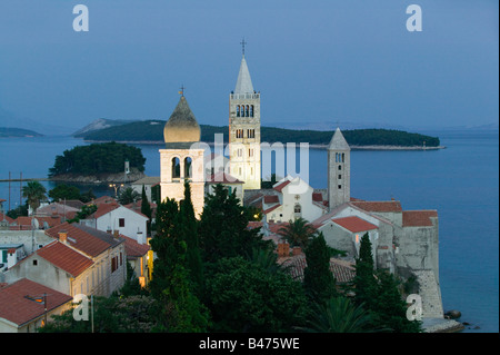 Le chiese sul isola di Rab Foto Stock