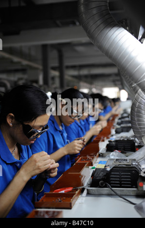 Impianto elettronico in Dongguan, Guangdong, Cina. 20-set-2008 Foto Stock