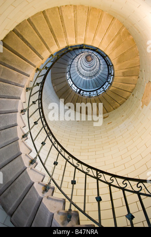 Faro Eckmul scalinata, Francia Bretagna Foto Stock