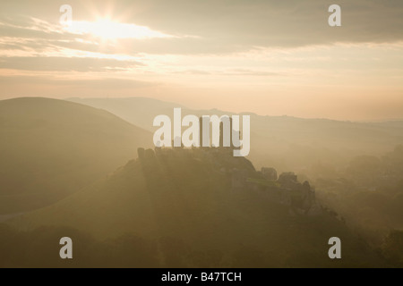 Corfe Castle Dorset Inghilterra Foto Stock